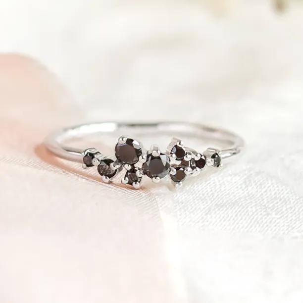 Gold ring with black diamonds CLARA Image