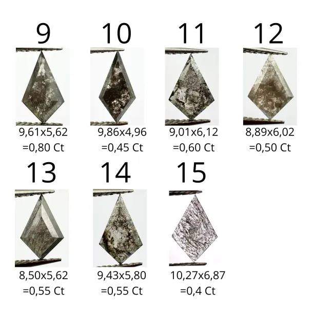 Set gold rings with salt and pepper diamond SALLY Image