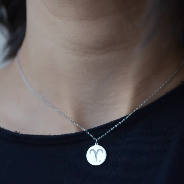Diamond pendant with a sign of zodiac ZODI Image
