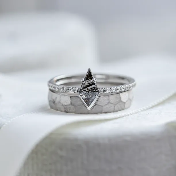 Gold wedding set with salt and pepper diamond ZERBY Image