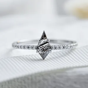 Gold wedding set with salt and pepper diamond ZERBY Thumbnail