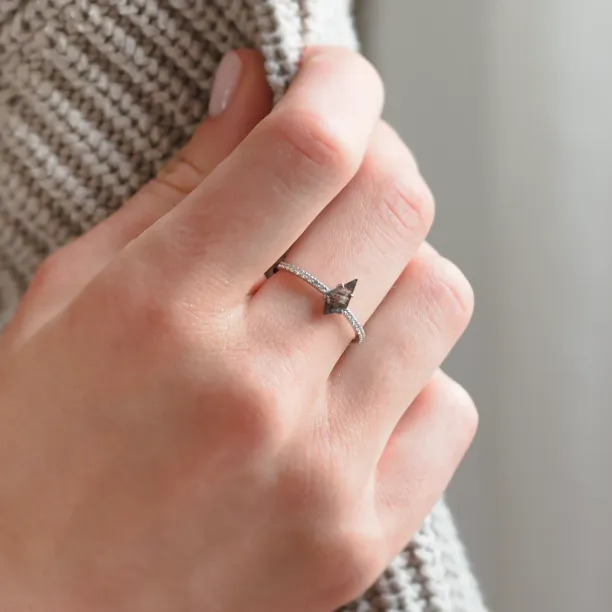 Gold wedding set with salt and pepper diamond ZERBY Image