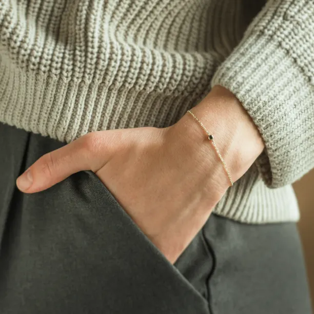 Gold bracelet with a black diamond BALA Image