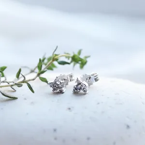 Gold cluster earrings with salt'n'pepper diamonds CRUX Thumbnail