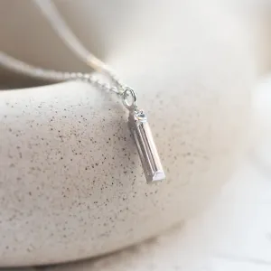 Moissanite and diamond minimalist pendant FELICE