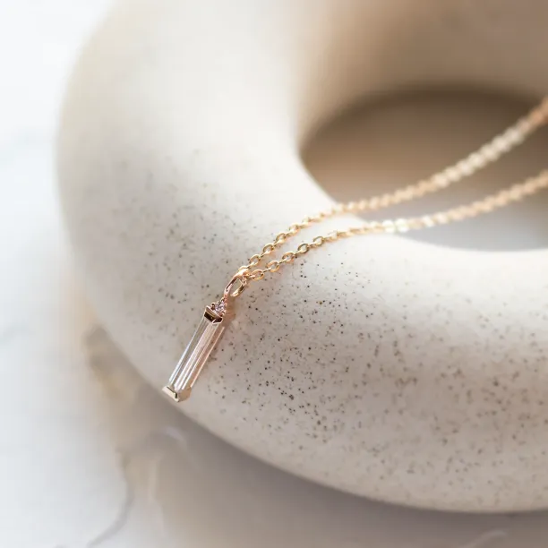 Moissanite and diamond minimalist pendant FELICE Image