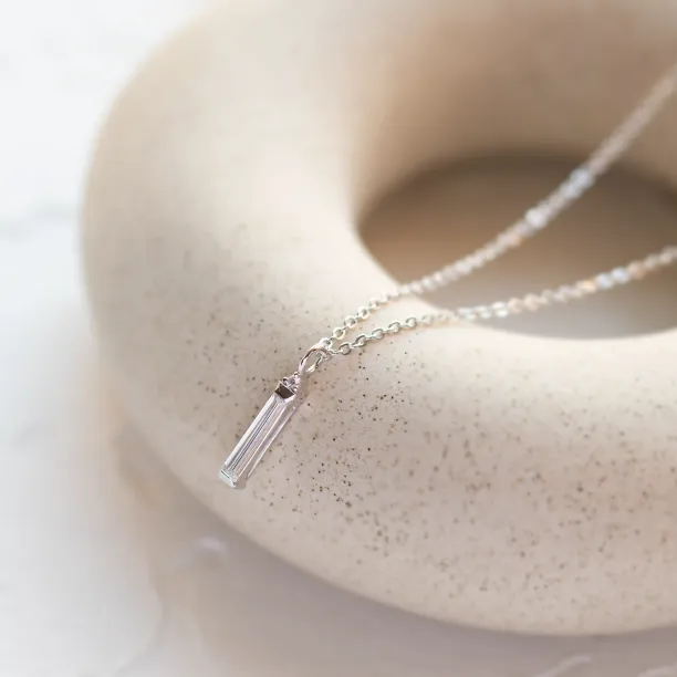 Moissanite and diamond minimalist pendant FELICE Image