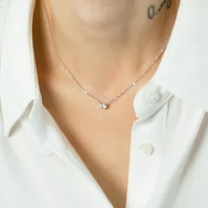 Gold necklace with oval moissanite ARIA Thumbnail