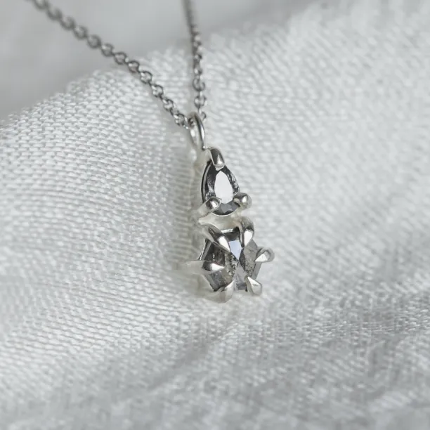 Necklace with unusual salt and pepper diamonds GEORGINA Image