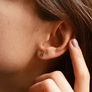 Gold minimalist earrings with salt and pepper diamonds STELLIE Thumbnail