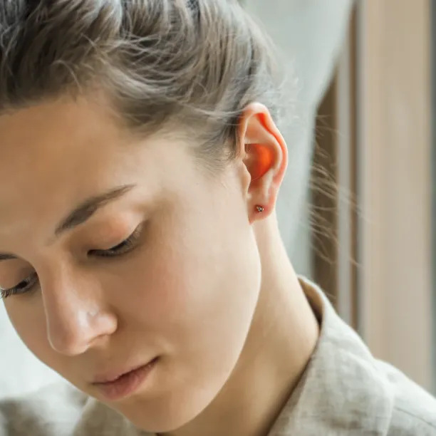 Minimalist gold earrings with pear salt and pepper diamonds NADINE Image