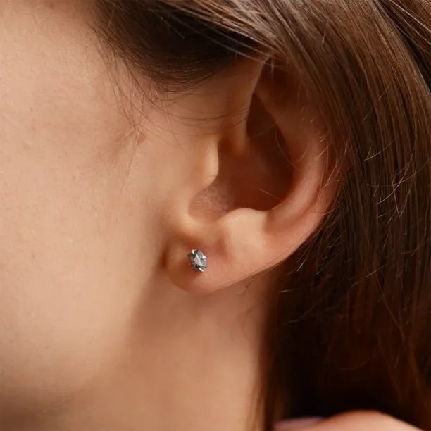 Earrings with baguette salt and pepper diamonds STELLON Image