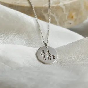 Engraved necklace with family motive FRANCIS Thumbnail