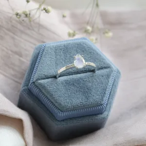 Gold ring with moonstone and diamonds ROXANE Thumbnail