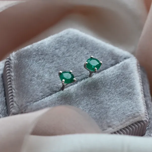 Gold earrings with emeralds FELI Image