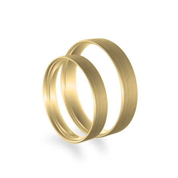 Flat matt wedding rings made of white gold Image