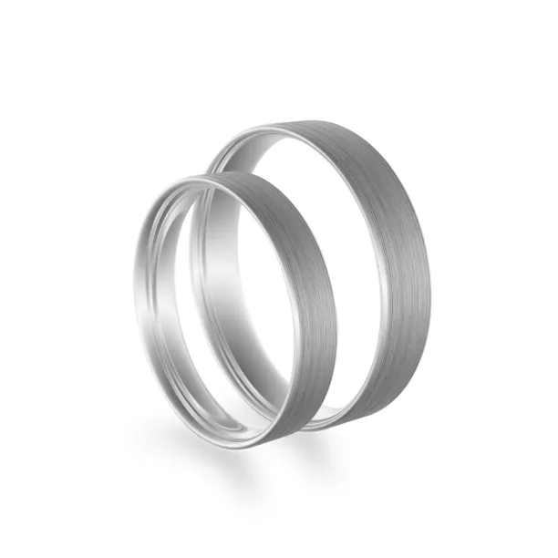 Flat matt wedding rings made of yellow gold Image