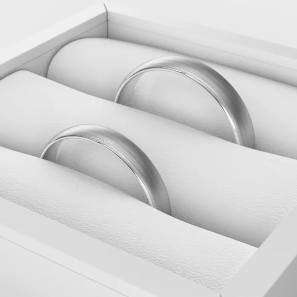 Flat matt wedding rings made of yellow gold Image
