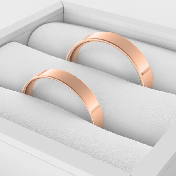 Flat wedding rings made of red gold ENIGMA Image