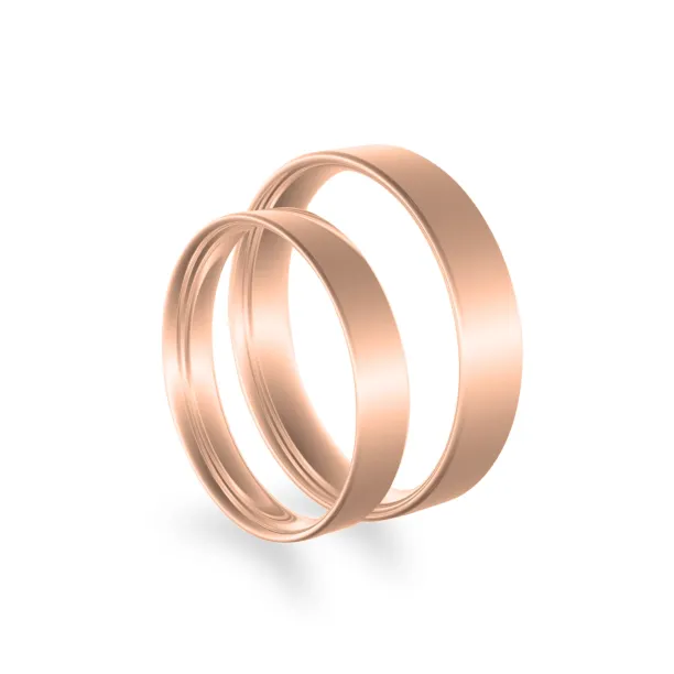 Flat wedding rings made of white gold Image