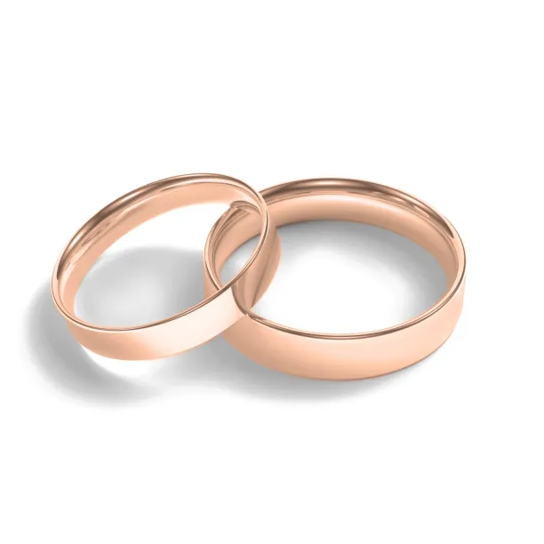 Flat wedding rings made of white gold Image
