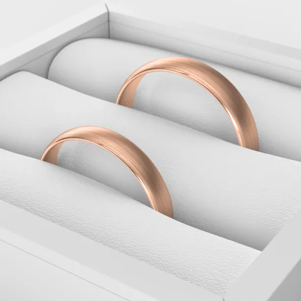 Solid wedding rings made of red gold (mat) Image
