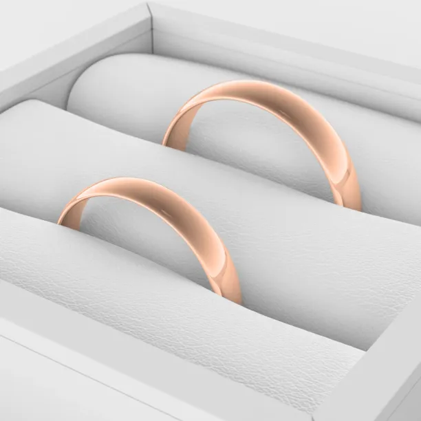 Solid wedding rings made of red gold EVEN Image