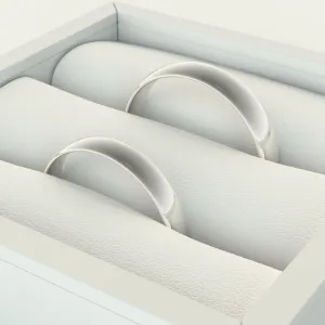 Solid wedding rings made of red gold EVEN Thumbnail