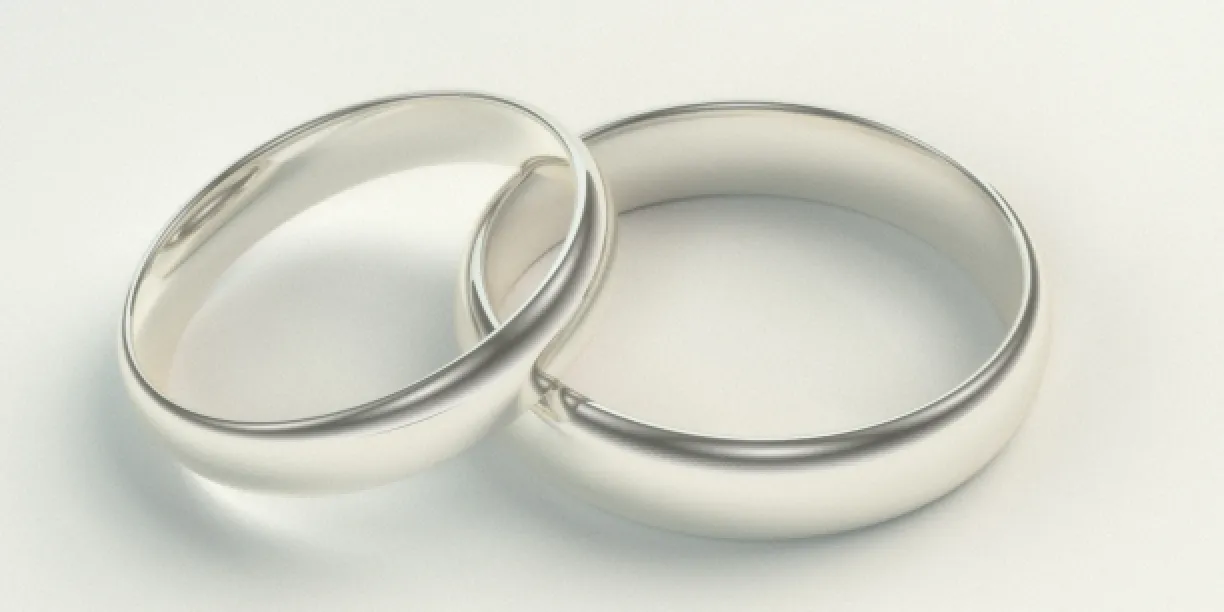 Solid wedding rings made of white gold TESSA Image