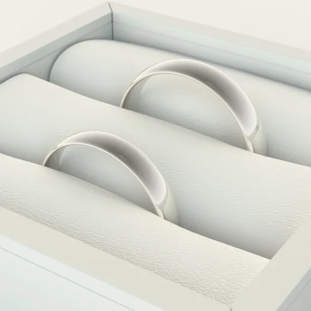 Solid wedding rings made of white gold TESSA Image