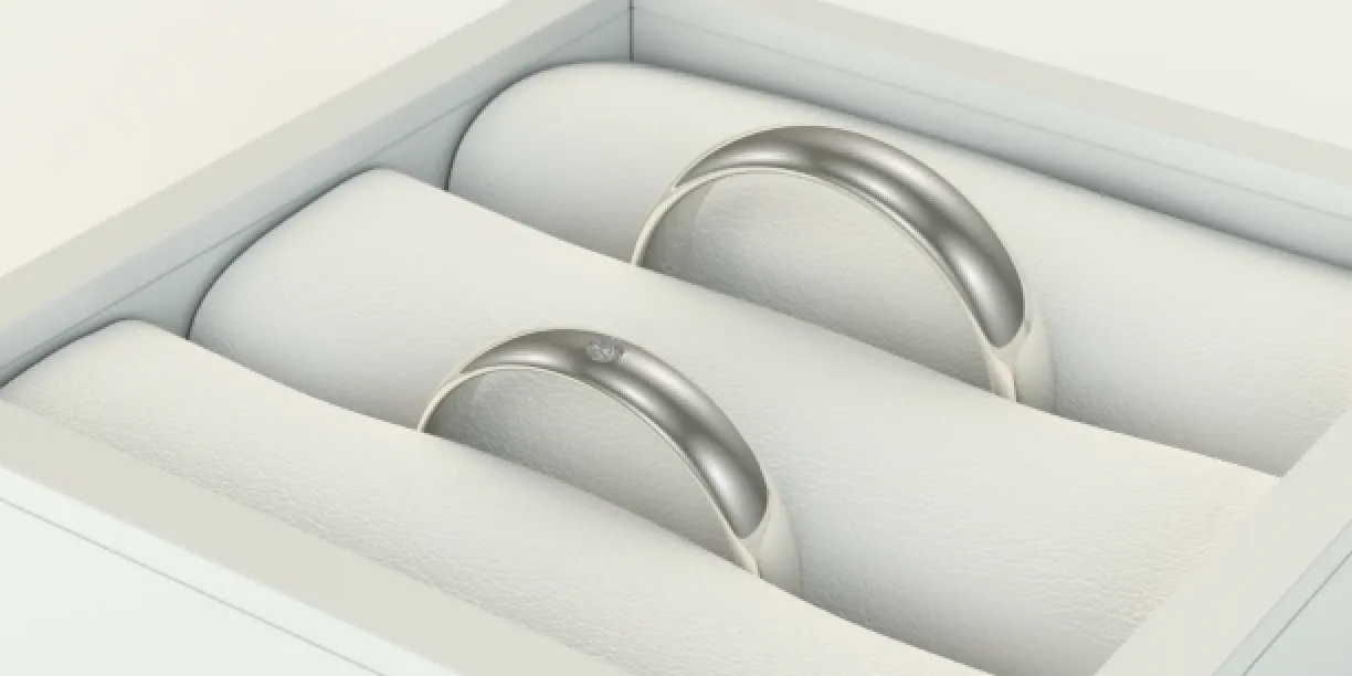 Solid wedding rings made of white gold TESSA Image