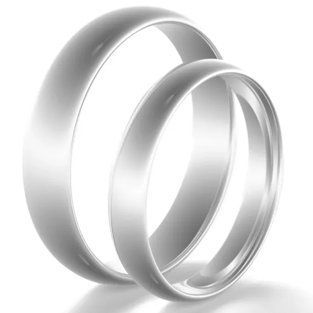 Solid wedding rings made of white gold TESSA Image