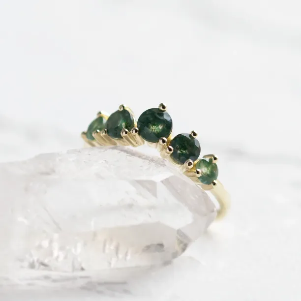 Eternity gold ring with moss agates OISIN Image