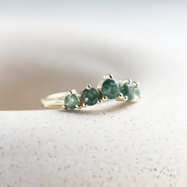 Eternity gold ring with moss agates OISIN Image