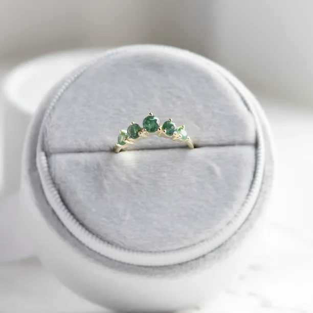 Eternity gold ring with moss agates OISIN Image