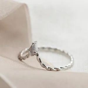 V stacker ring with kite salt and pepper diamond NIAM Thumbnail