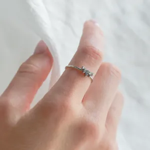 Gold ring with five salt and pepper diamonds ELODIE Thumbnail