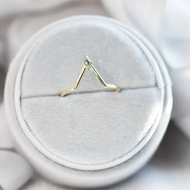 Kite salt and pepper diamond chevron wedding band NELLY Image