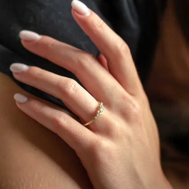 Unique black rhodium and diamond wedding rings ROMA Image