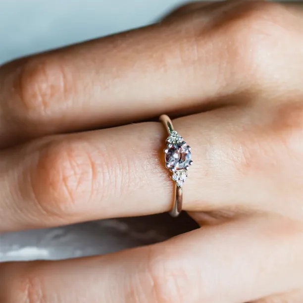 Engagement ring with lepidocrocite and diamonds FRAISE Image