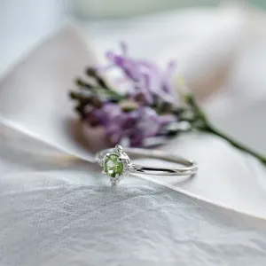 Engagement ring with peridot and diamonds OLIVKA Thumbnail