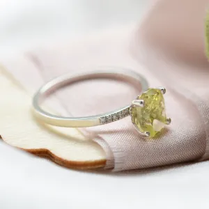 Lemon quartz gold ring with diamonds LIMONE Thumbnail