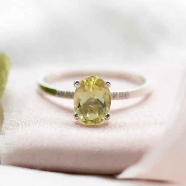 Lemon quartz gold ring with diamonds LIMONE Image