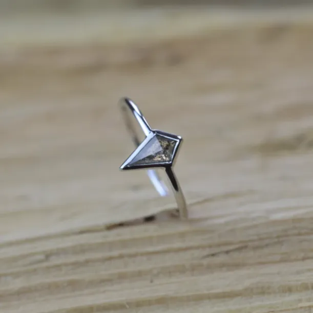 CHRIS gold ring with salt and pepper diamond Image