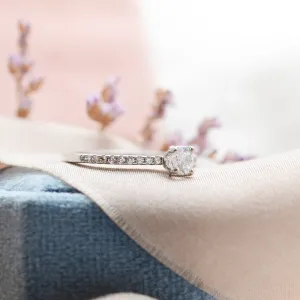 Gold diamond halo engagement set SOLEIL Thumbnail