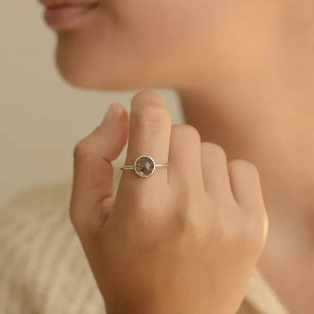 Gold ring with rutile quartz GRANADA Image