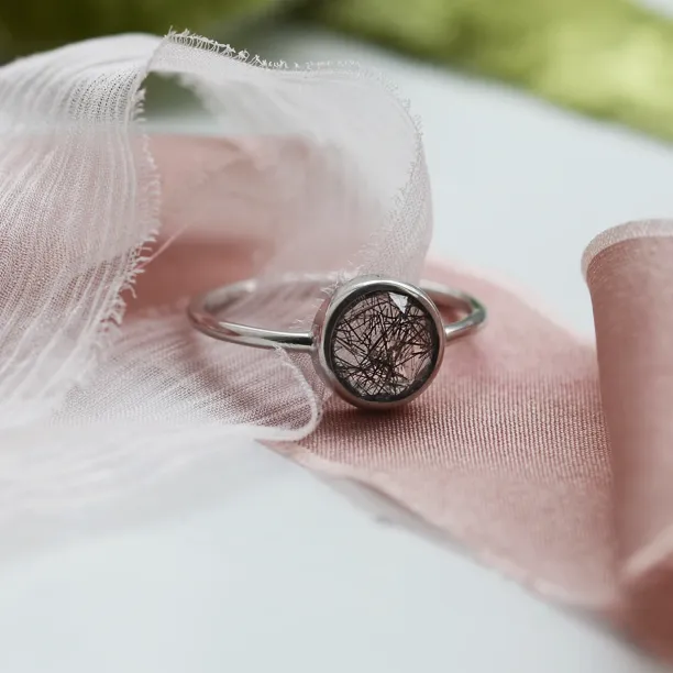 Gold ring with rutile quartz GRANADA Image