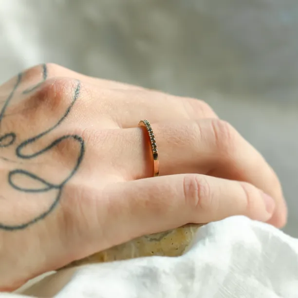 Half eternity salt and pepper diamond ring DORA Image