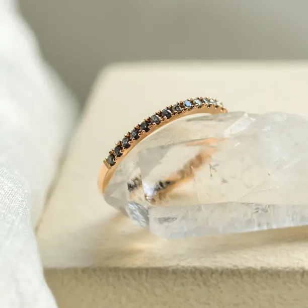 Half eternity salt and pepper diamond ring DORA Image
