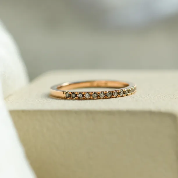 Half eternity salt and pepper diamond ring DORA Image